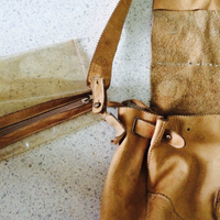 Tan Leather Studded Travel Bag