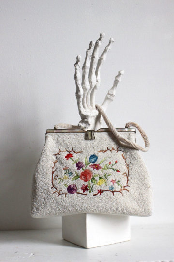 1930s Micro Beaded Floral Purse
