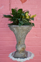 Distressed Italian Composite Urn with Grapes