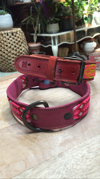 Mexican Tooled Leather Dog Collar