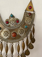 1960s Metal Chest Plate Necklace