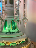 Ceramic Rose Lamp With Crystal Drops