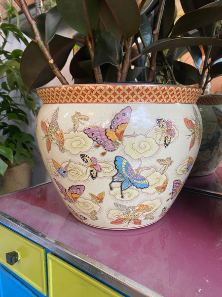 Groovy Butterfly Vintage Painted Planter