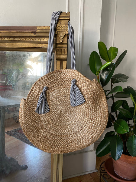 70s Woven Circle Market Bag