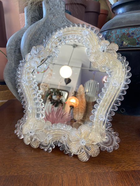 Gorgeous Italian Murano Glass Desktop Mirror
