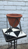 Terra-Cotta Planter with Iron Stand