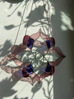 Purple Stained Glass Hanging Mandala
