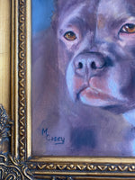 Framed Pitbull Painting