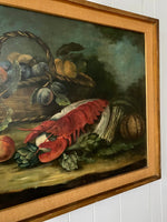 Fruit + Lobster Still Life painting