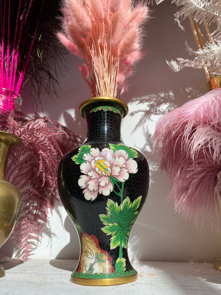 Boudoir Floral Cloisonné Vase