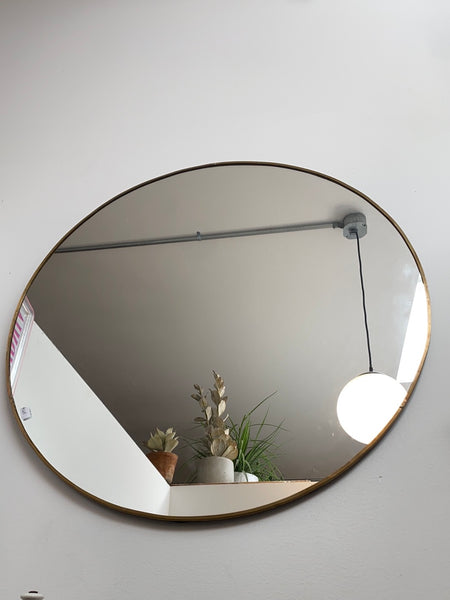 Round Brass Edge Mirror