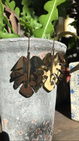 Gold Monstera Earring