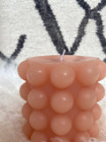 Hobnail Textured Pillar Candle ~Blush