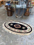 Ornate Antique Chinese Oval Rug
