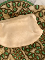 20s Green and Cream Beaded Purse