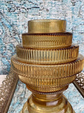 Tiered Amber Glass Flower Vase