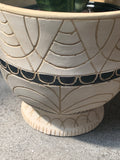 Black + Tan Scalloped Urn Planter
