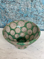 Spotted Green Ceramic Centerpiece Bowls