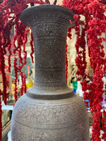 Antiqued Etched Brass Gothic Vase