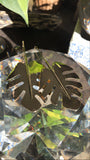 Gold Monstera Earring