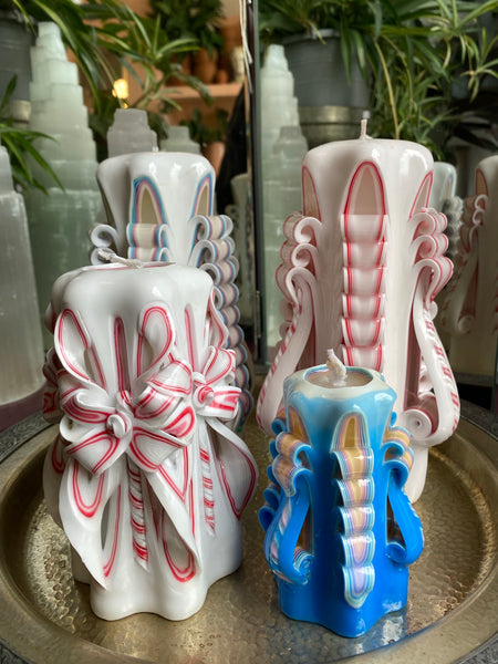 Psychedelic Carved Candles