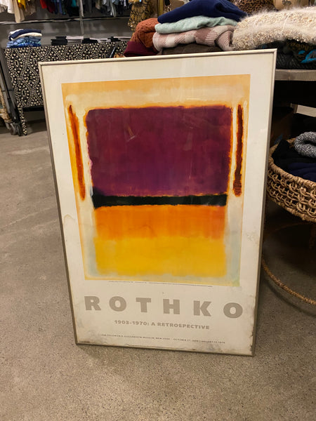 1978 ROTHKO Retrospective Lithograph Poster Print "Violet, Black, Orange, Yellow on White and Red" 1949