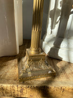 Brass Corinthian Column Drip Candelabra