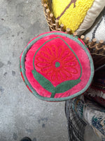 Indian Velvet Embroidered Bolster Pillow