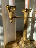 Brass Corinthian Column Drip Candelabra
