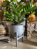Grey Minimal Metal Planter with Stand